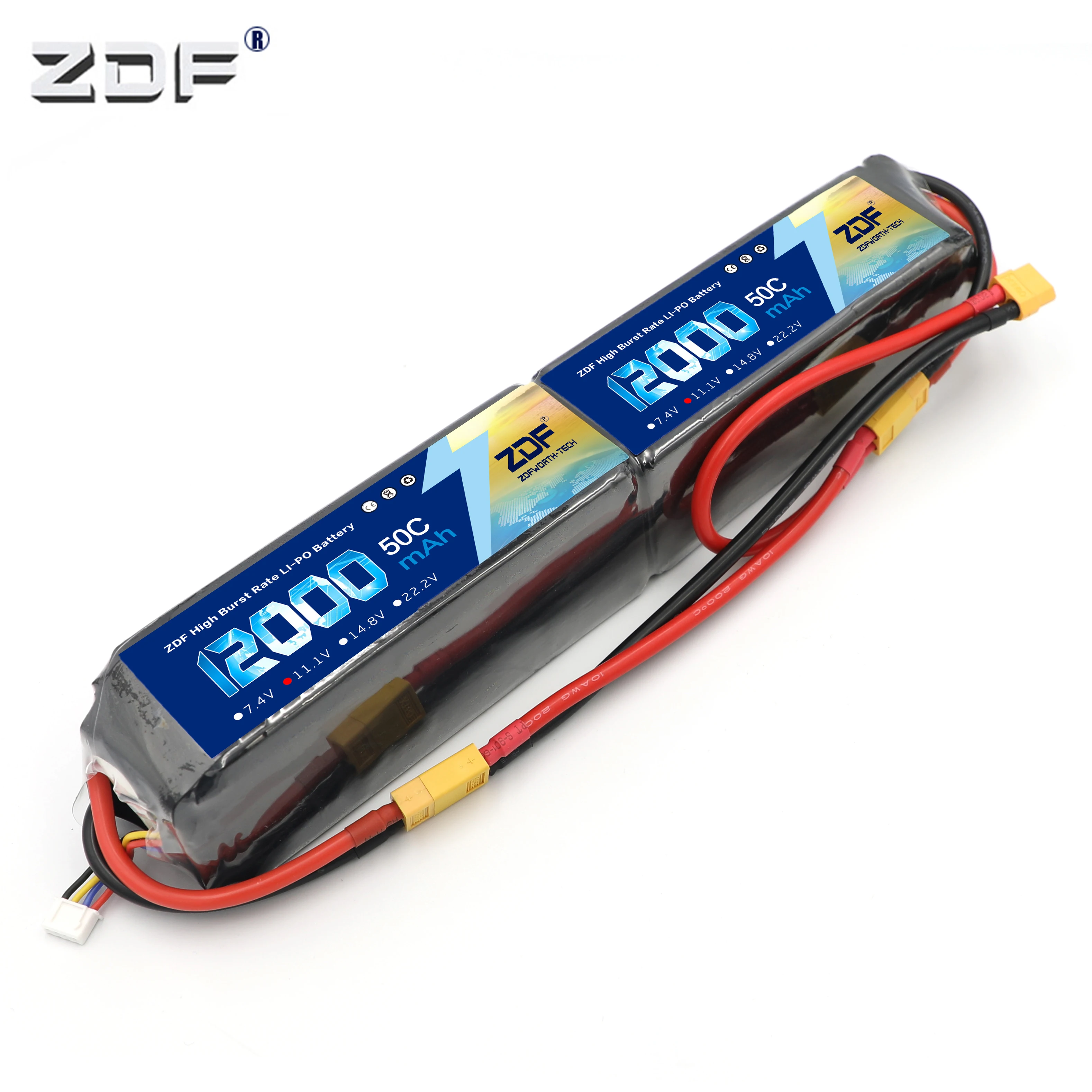 ZDF RC Lipo 6S аккумулятор 22 2 в 12000 мАч (2x3S 11 1 6000 50C) 50C Burst 100C для вертолета Drone Quadcopter