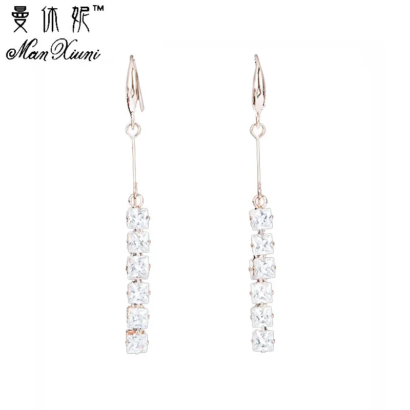 Женские длинные серьги boucle d'oreille висячие из сплава с подвесками и цепочкой
