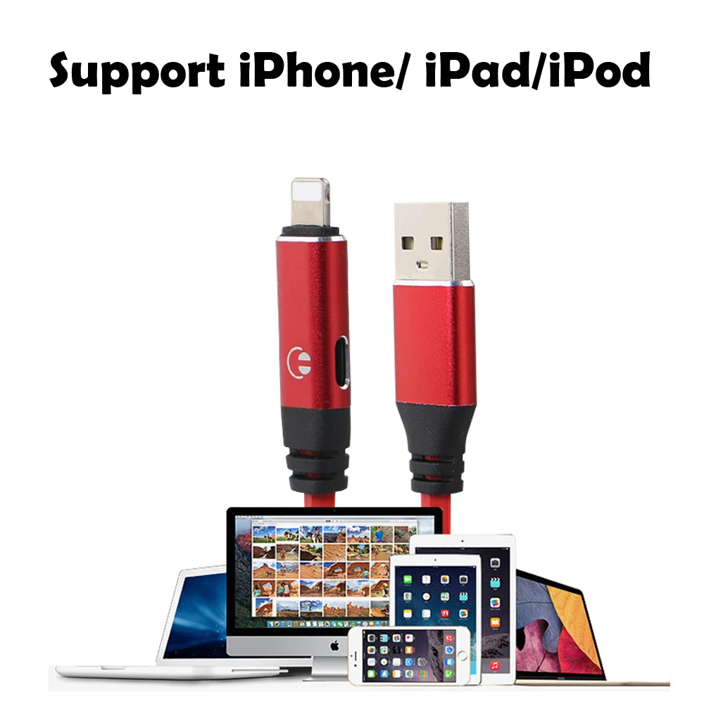 2 in 1 Nylon Braided USB for Lightning Charger Cable Cord with Headphone Jack Support Music Data Sync Calling for iPhone X 8 7 6