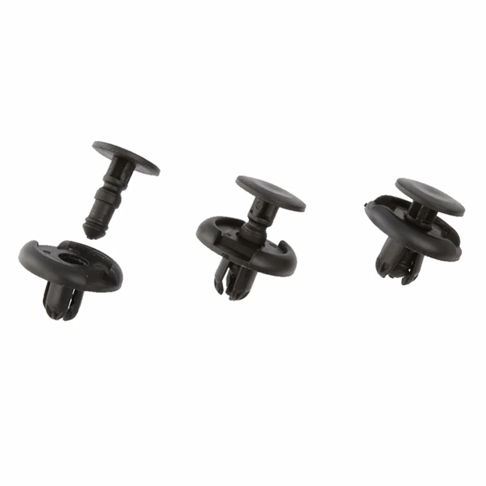 100x 6mm Hole Dia Plastic Push in Clips Rivet Retainer Fastener Pin Auto Body ik