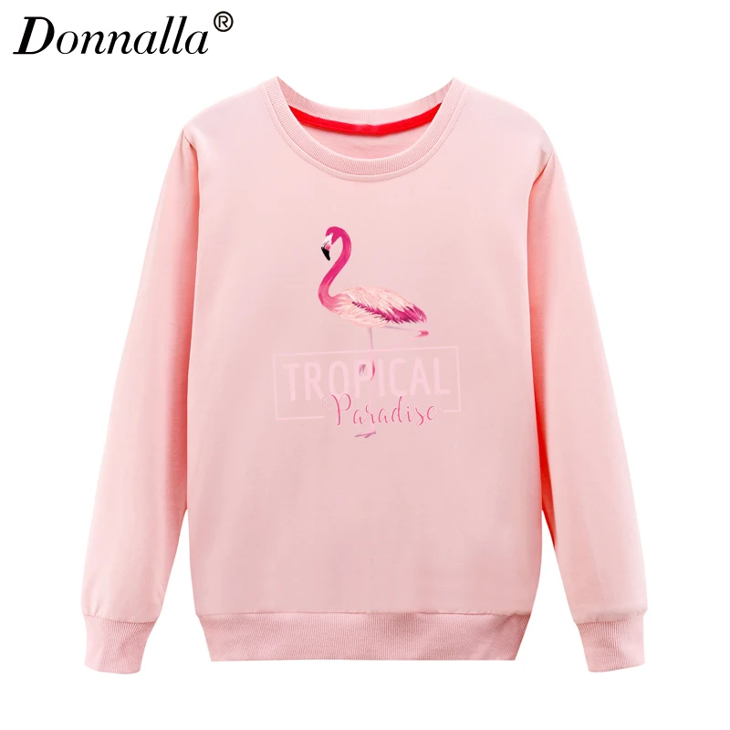Donnalla Women Hoodies Flamingo Autumn Winter Fashion Women Sweatshirt