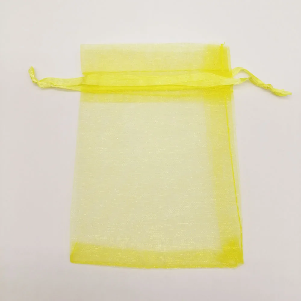 #*Cheap 100pcs Organza Bags Yellow Small Organza Gift Bag For Jewelry Packaging Display Christmas Wedding Jewelry Storage Drawstring Bag
