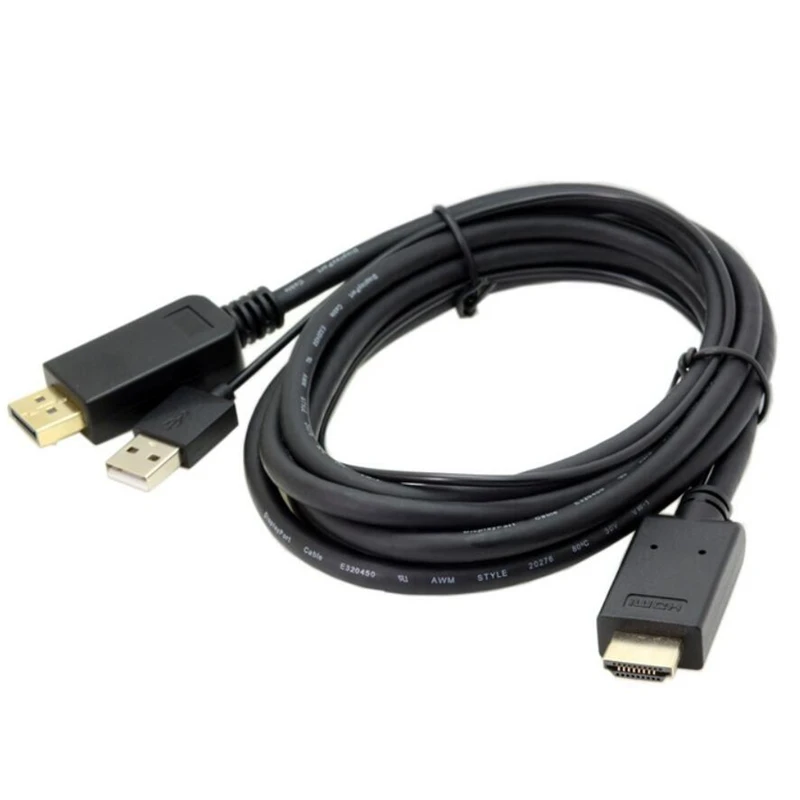 2 м HDMI источник штекер к порту дисплея порт DP раковина 4K 2K видео кабель для ПК