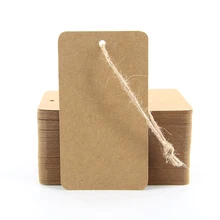 100 шт. Бумага теги белого цвета ручной работы; Бумага теги, свадьбы, Рождества, Бумага этикетка с отделкой из пеньковой веревки подарок декор на заказ 4x9 см