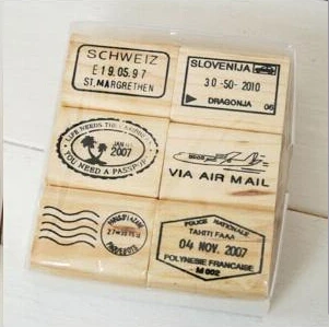 

New 2019 6pc/Lot Travel Commemorative Postmark Stamp Six Combinations Journey Stamp Scrapbook Stamp For Wedding Travel Mark