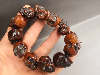 

Worthy collection Old bone carving beads and skull series into rosary bracelet