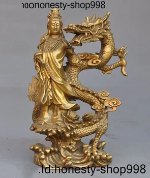 

Christmas Chinese buddhism Temple pure Brass Stand dragon kwan-yin GuanYin buddha statue Halloween