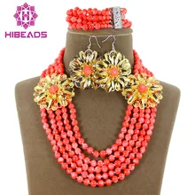 Романтическая свадьба в Африканском нигерийском стиле украшение с коралловыми бусинами набор костюм украшение с коралловыми бусинами Набор Горячая распродажа CJ049