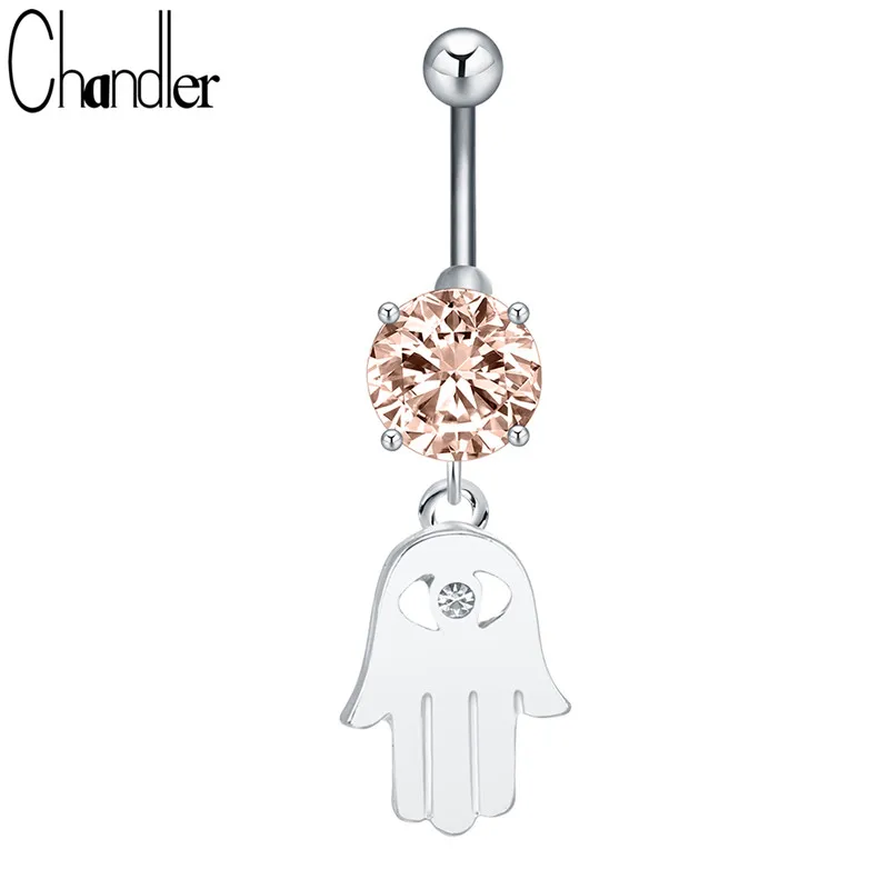 Anti allergy Piercing Body Jewelry Silver Plated Hand Hamsa Dangle