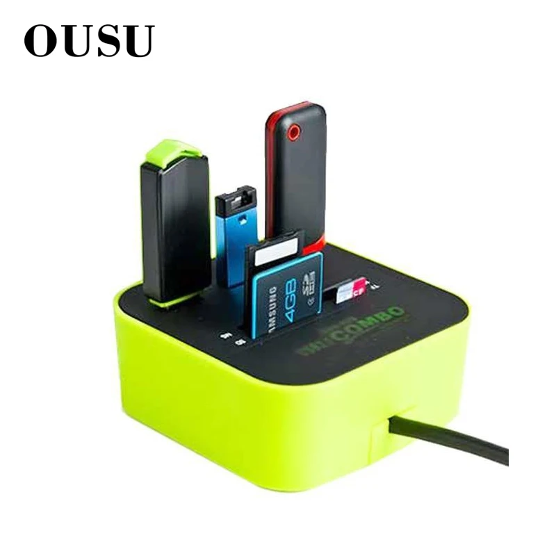 

OUSU Multi USB Hub 2.0 3 Ports USB Hub Card Reader SD TF M2 MMC All in One Hab USB Splitter For Notebook Computer PC Accessories