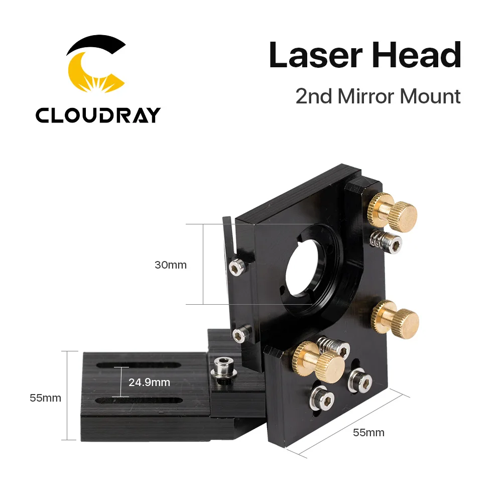 Cloudray CO2 набор лазерной головки/диаметр зеркала 30 и диаметр объектива 25 FL 63,5 и 101,6 интегративный держатель - Цвет: 2nd Mirror Base