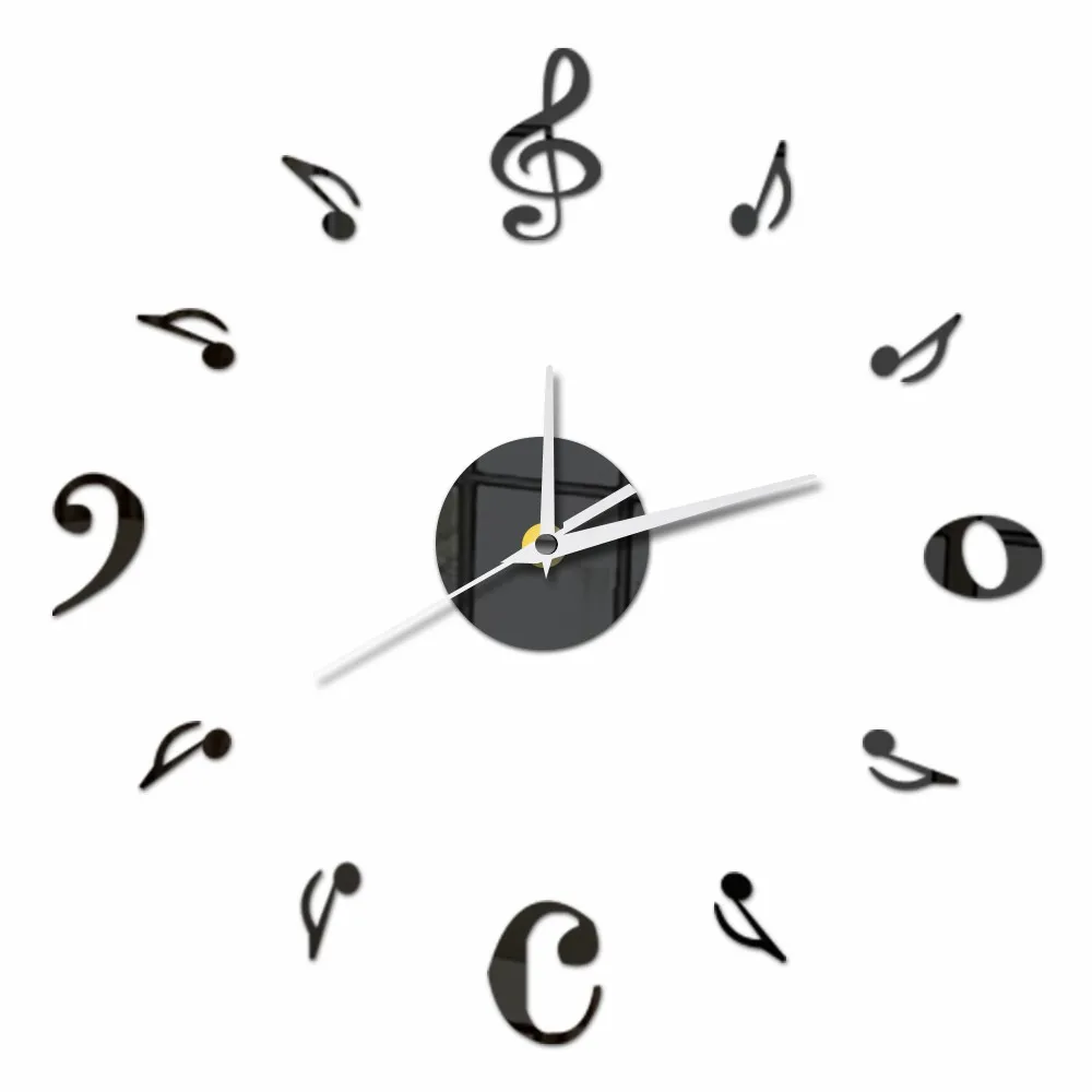 

Music Note Digital Number Home Decor Wall Clock Acrylic Creative Quartz Wall Clock DIY Self-adhesive Wall Sticker Vintage Clock