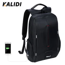 Kalidi impermeável bolsa para portátil mochila 15.6-17.3 polegada notebook saco 15-17 polegada computador saco usb para macbook ar pro dell hp saco(China)