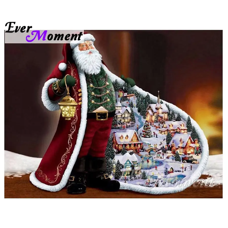 

Ever Moment Diamond Painting Christmas Man Present Full Square Drill Diamond Embroidery Home Decoration Picture Mosaic S2F177