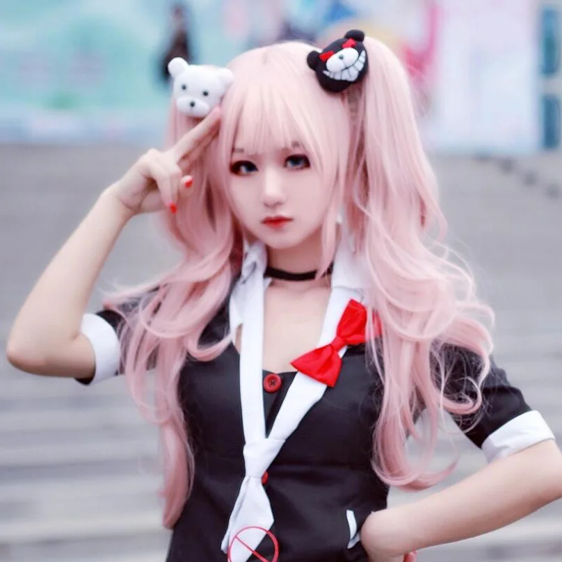 Аниме Dangan Ronpa джунко эношима парик косплей костюм Danganronpa Женские синтетические