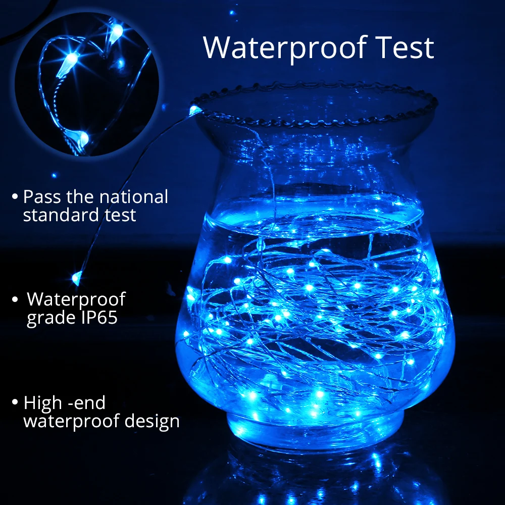 Светодиодный светильник-гирлянда s 10 м 5 м 2 м медная проволочная Гирлянда для дома, Рождества, свадебной вечеринки, декоративный светодиодный светильник-гирлянда с батареей USB, сказочный светильник