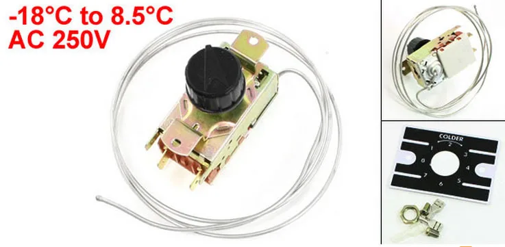 

-18 to 8.5 Celsius Temperature Control 4 Pin Refrigerator Thermostat AC 250V 2pcs