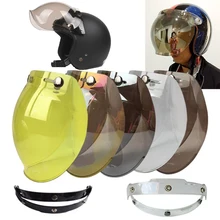 Casco visor de burbuja de alta calidad cara abierta casco de motocicleta visor 12 color disponible casco clásico parabrisas escudo