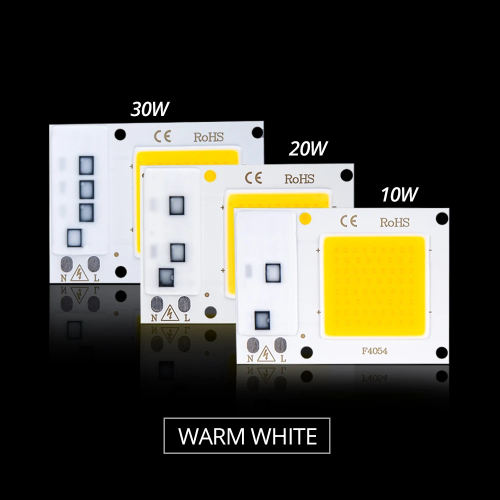 Vacamm светодиодный чип смарт IC AC 110 В 200 В Высокая мощность 10 Вт 20 Вт 30 Вт белый/теплый белый для помещений DIY светодиодный прожектор светильник Точечный светильник