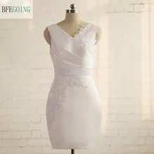 Original Bridesmaid Dresses And Get Free Shipping On Aliexpress Boing White Satin V Neck Knee Length Bridesmaid Dress