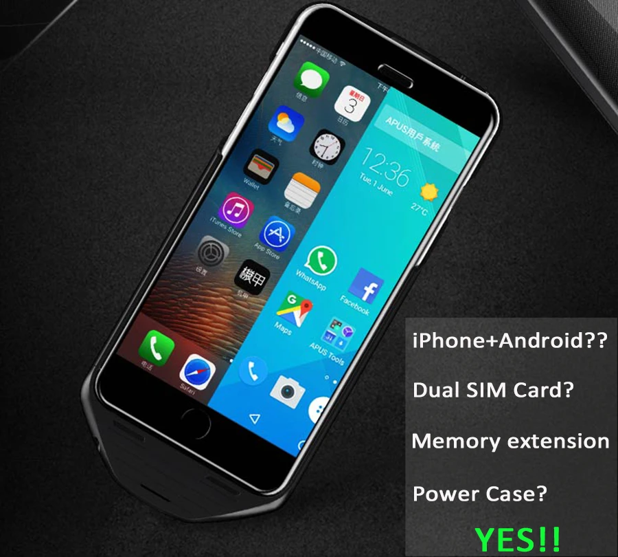 sarcoom Proberen In het algemeen Smart Case I6 Double Standby Gsm Lte 4g Sim Ios Android System Battery  Power Can Call Phone Case For Iphone 6 6s Plus - Mobile Phone Cases &  Covers - AliExpress