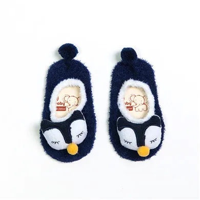 Зимние детские носки для маленьких мальчиков и девочек противоскользящие для новорожденных с животными рисунок обувь тапочки туфли мягкие теплые флисовые носки для дома - Цвет: BBX02