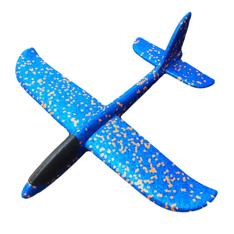 48 см самолет планер из пеноматериала ручной бросок самолет игрушка-планер самолеты EPP уличные детские игрушки для детей подарок для мальчиков - Цвет: Blue Glider