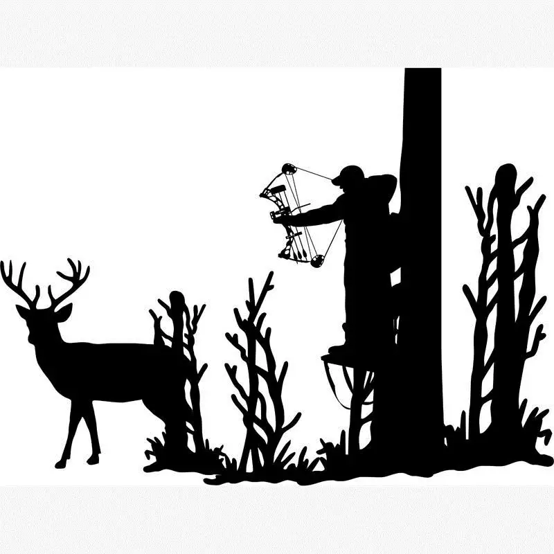 2016 sale 60 46cm large size hunter catch deer wall christmas bow stickers