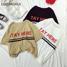 LOIEJOHHI Short Sleeve T-Shirt Female 2018 New Arrivals summer Basic Women’s T-shirt print Harajuku Loose Women’s tops KM706