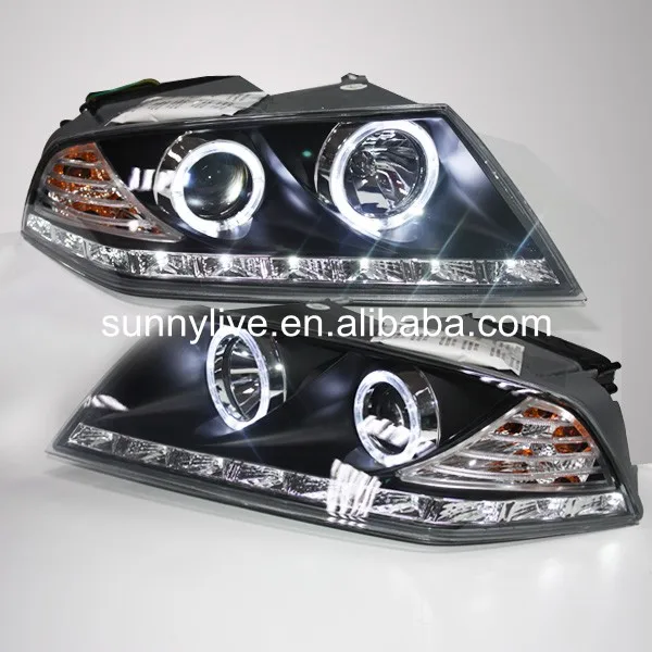For Skoda Octavia headlights LED Front Light with Angel Eye 2007