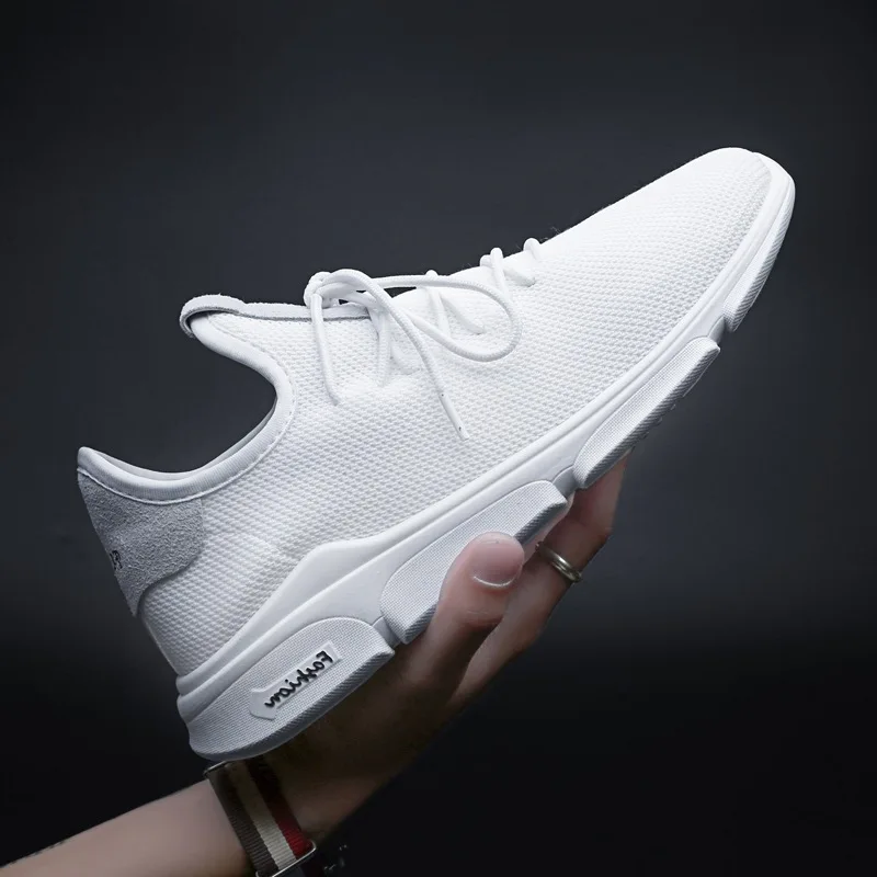 

Spring new men's shoes small white shoes casual sports running 2019 men's shoes students breathable mesh shock absorption 39- 44