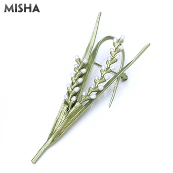 

MISHA High Quality Pins Handmade Plant Brooch For Women Fashion Jewelry Wedding Bridal Jewelry Pearl Ladies Birthday Gift 2430