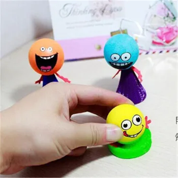 

5Pcs/Pack Educational Game Kids Bounce Ball Toys Gifts Expressions Push&Down Hip Hop Jumping Doll Toys for Children Random