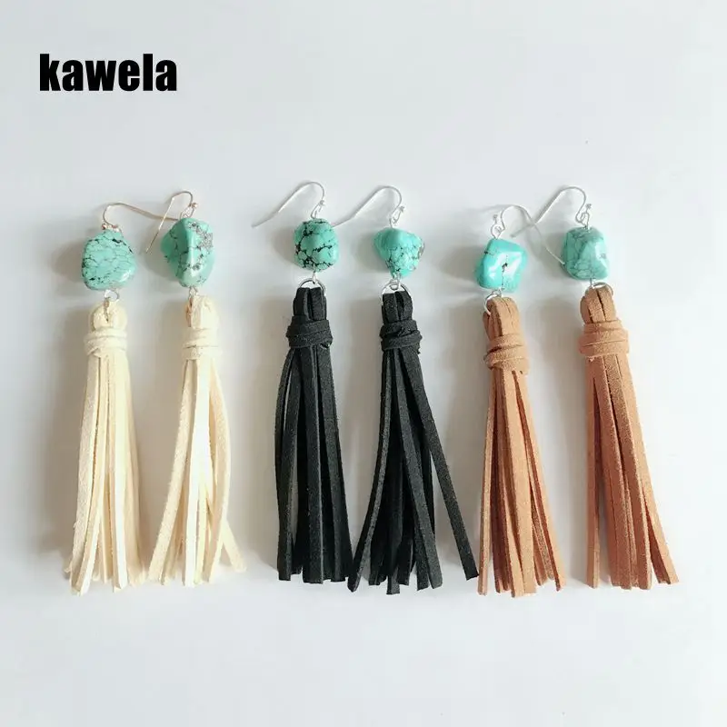 

Free Shipping New Fashion Natural Irregular Stone Hand Making Earring