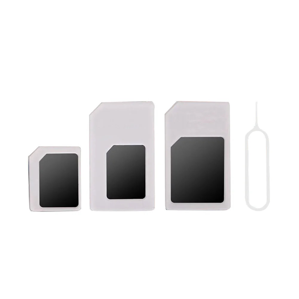 New Arrival 4Pcs Universal Mobile Phone Nano SIM to Micro/Standard Card Adapter Converter - Цвет: Белый