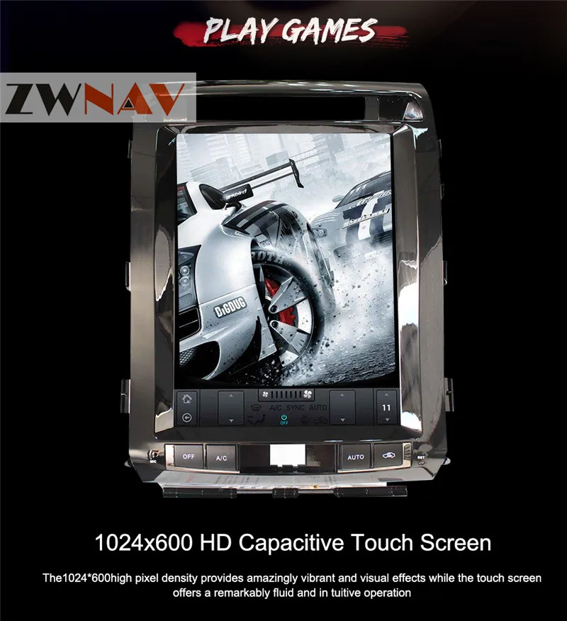 Sale ZWNVA Tesla Style IPS Screen For TOYOTA LAND CRUISER LC200 2008-2015 Android 6.0 RAM 2GB ROM 64GB Car GPS Navigation Haedunit 1