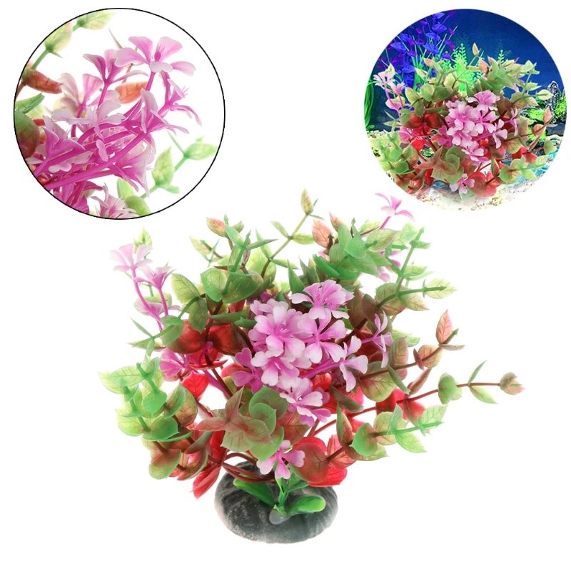 Aquatic Plants Vivid Lifelike Plastic Flower Fish Tank Aquarium Foreground DecorDecorations