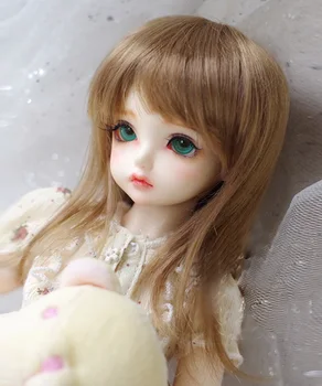 

BJD doll wigs golden brown mid-length hair Imitation mohair wigs for 1/3 1/4 BJD DD SD doll Bending outward hair wigs