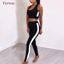 Женский спортивный костюм vertvie для фитнеса и йоги, спортивная одежда для зала с высокой талией, спортивный костюм для бега, эластичный укороченный топ+ штаны