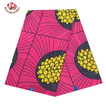 

Fashion African Wax Print Fabric new soft cotton Fabric deep pink and yellow Fabric Ankara African Batik Fabric 40fs1310