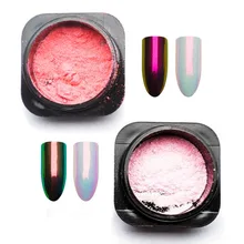 Аврора Русалка ногтей Блеск сила Русалка Радуга пигмент пудра Хамелеон зеркало Единорог хром дизайн ногтей украшения SF3023