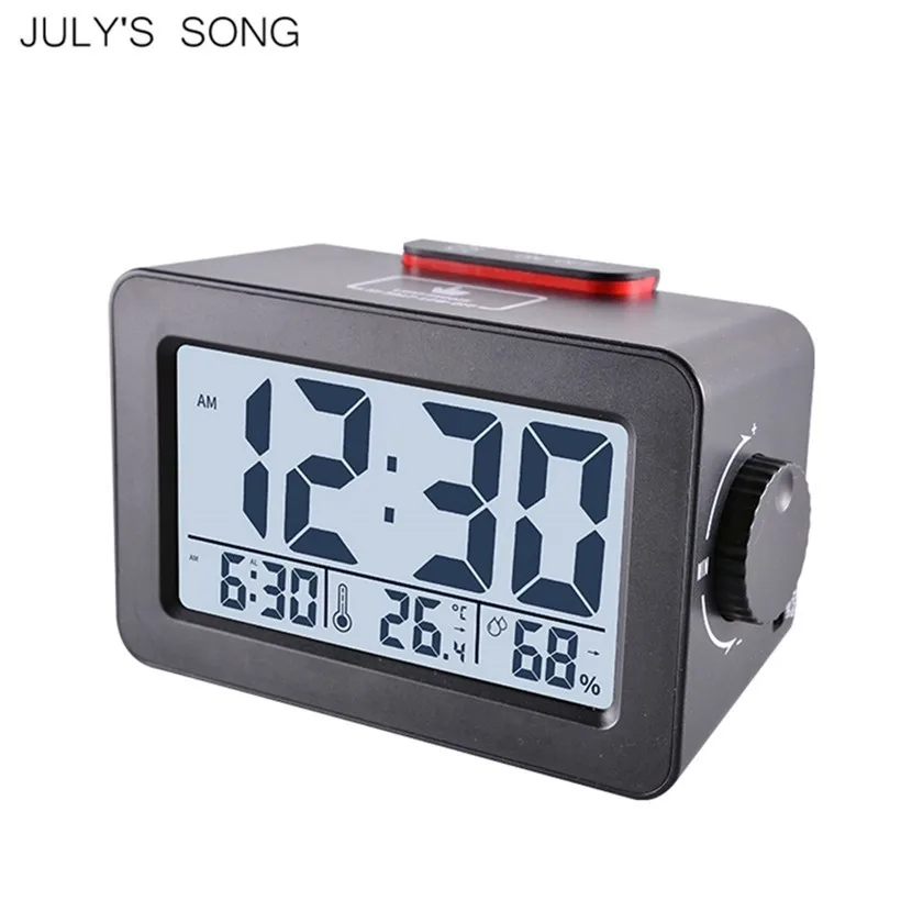 LCD Alarm Clock Snooze Function With Thermometer Hygrometer Bedside