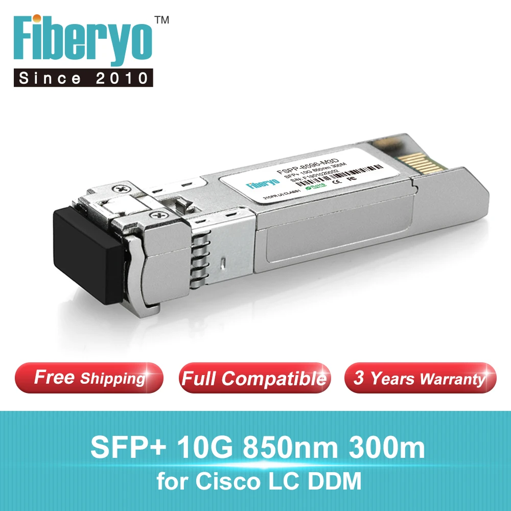 Fiberyo для Совместимость с SFP-10G-SR 10GBASE-SR SFP + модуль трансивера многомодовый 10 ГБ/сек.