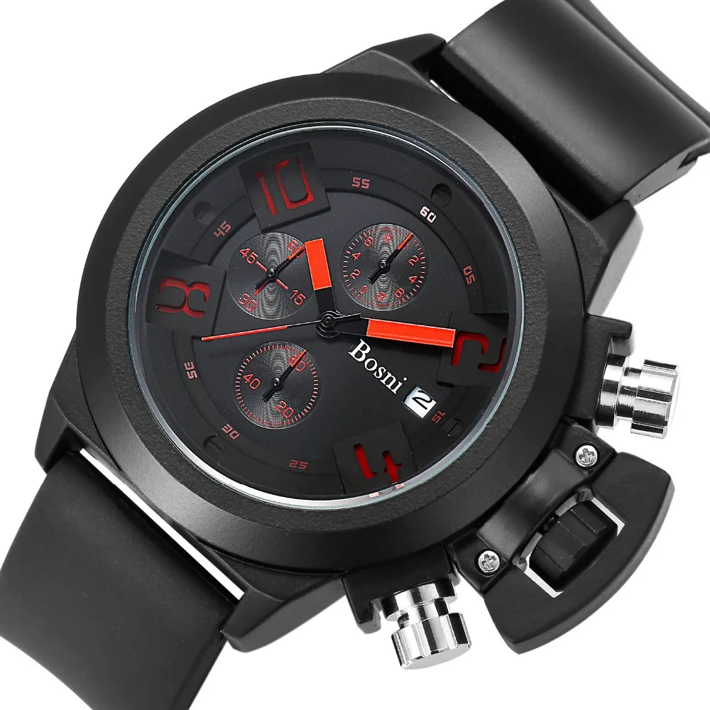 

Foreign trade explosion models men's watch sports silicone belt waterproof calendar multi-function timing men's watch