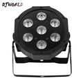 Discount 10pcs/lot LED Par Light 7x18W RGBWA+UV 6IN1 dmx in/out move plug Wash Effect Lights Sound and professional lighting|Stage Lighting Effect| | -