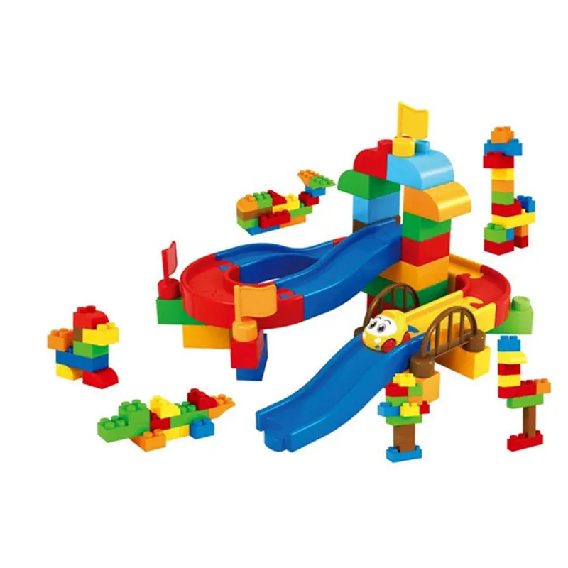 2017 New Top Quality 3D DIY Construction Marble Race Run Maze Car Track