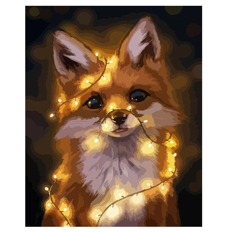 

Wholesale Full Round/square Drills Resin Diamond mosaic,fox Diamant Painting,embroidery diamond picture of Rhinestone animal