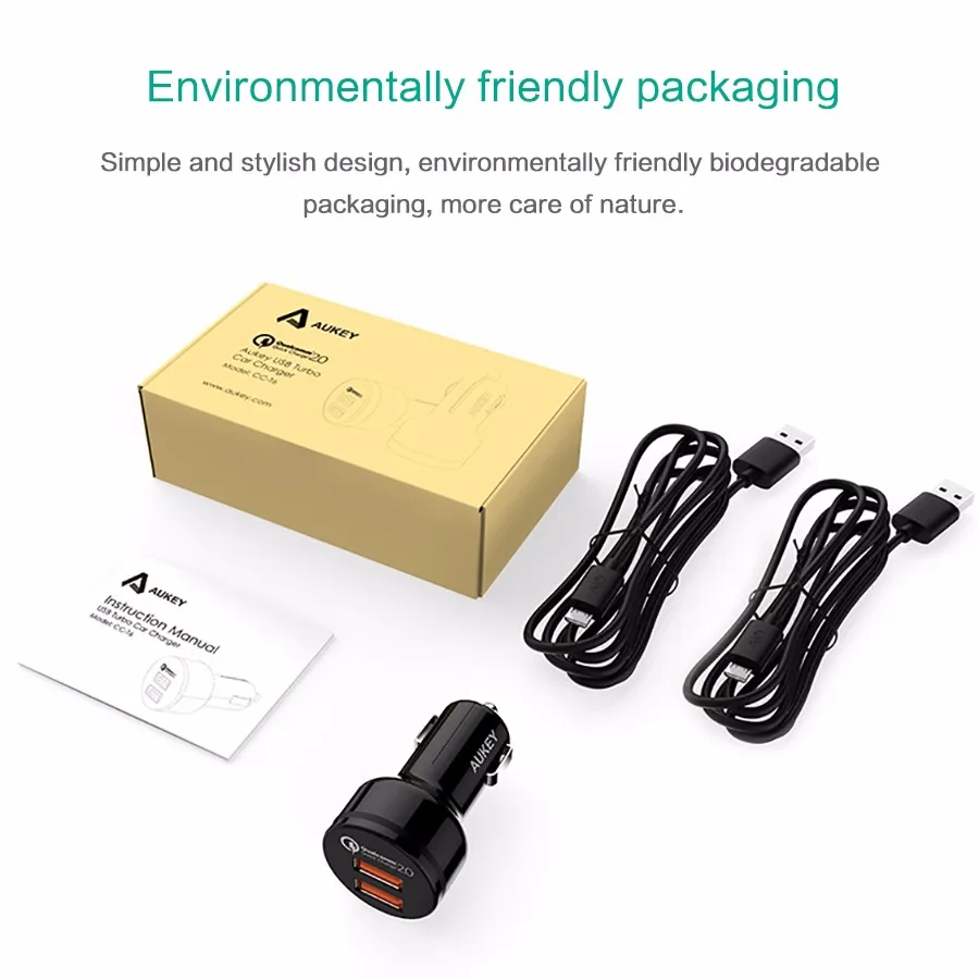 Aukey-2-USB-Ports-USB-Car-Charger-With-Qualcomm-Quick-Charge-2-0-Adaptive-Charging-for