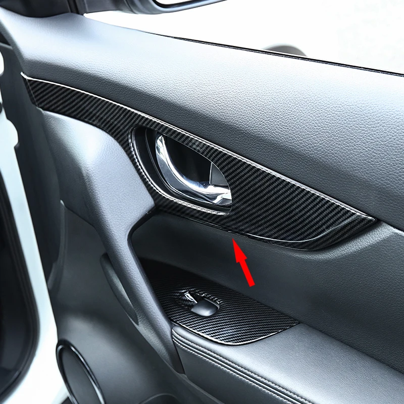 

For Nissan X-trail xtrail T32/Rogue 2014-2018 ABS Matte/Carbon Fibre car inner door handle bowl protect sticker accessories 4pcs