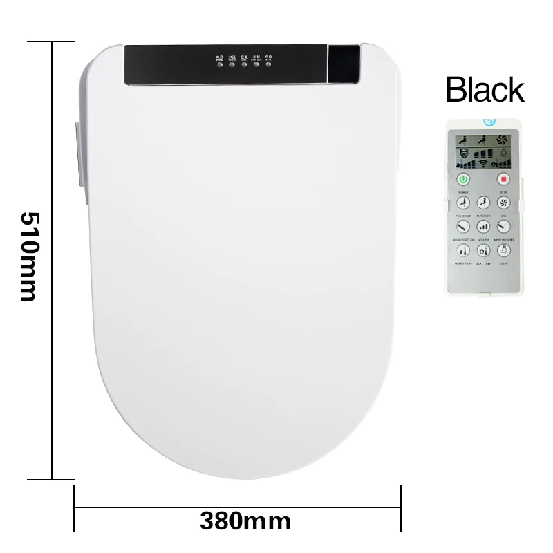 KOHEEL LCD 3 Color Intelligent Toilet Seat Elongated Electric Bidet Cover Smart Bidet Heating Smart Toilet Seat - Цвет: Black-Remote